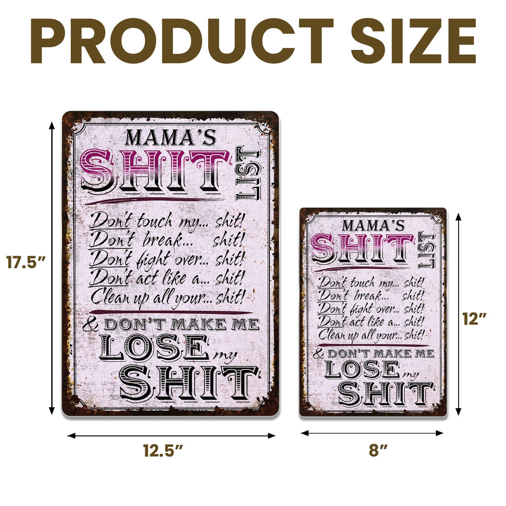 Personalized Metal Sign Funny Rules Gift for Mom Home Decor Metal Sign GradoCreations