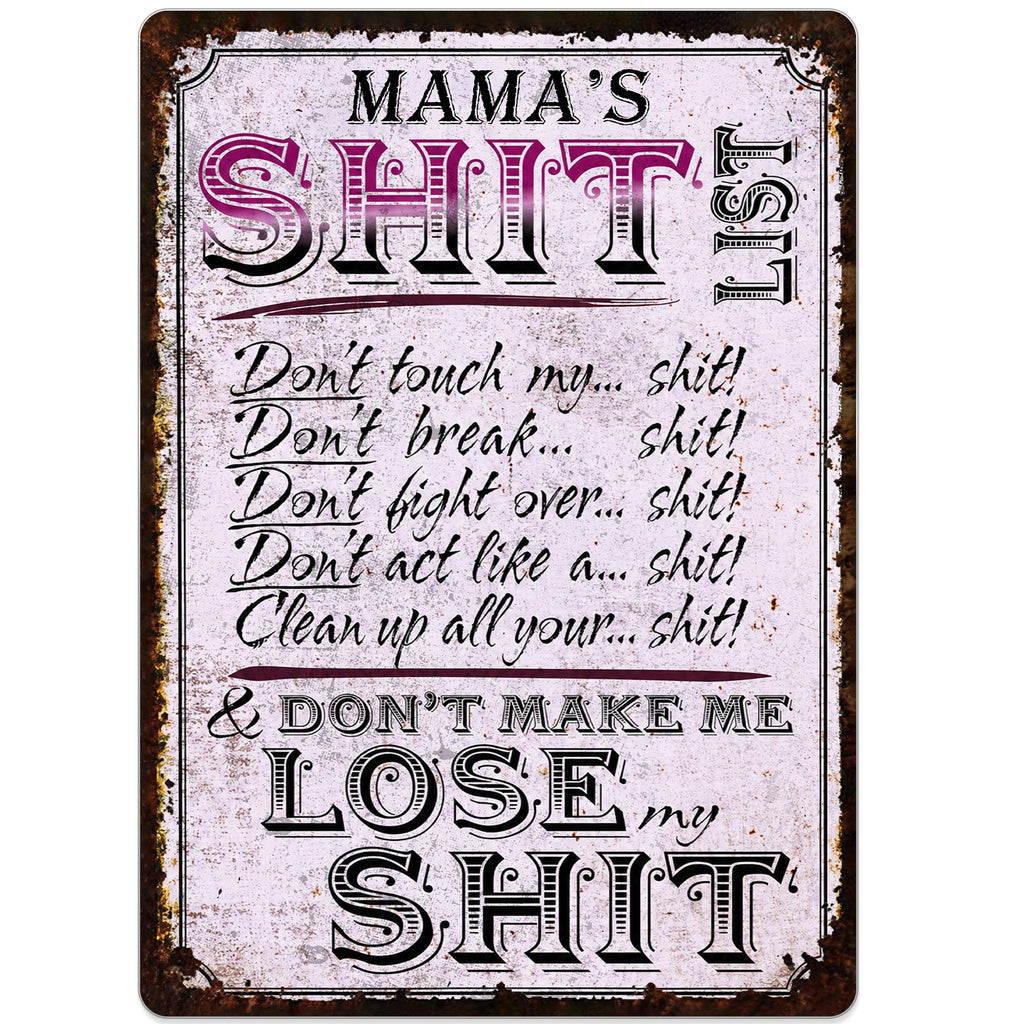 Personalized Metal Sign Funny Rules Gift for Mom Home Decor Metal Sign GradoCreations