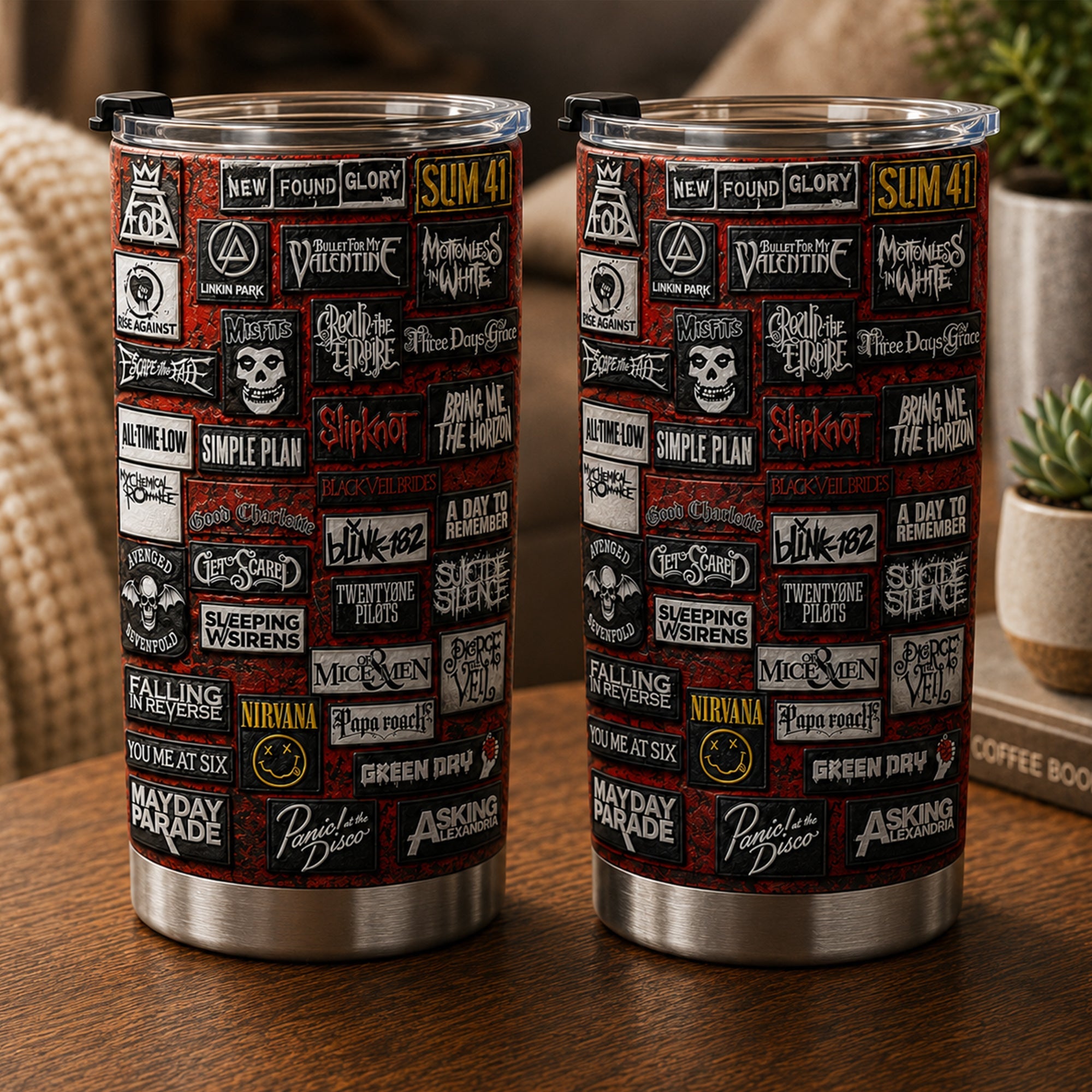 Personalized Classic Rock Legends Tumbler Custom Drinkware Gift GradoCreations