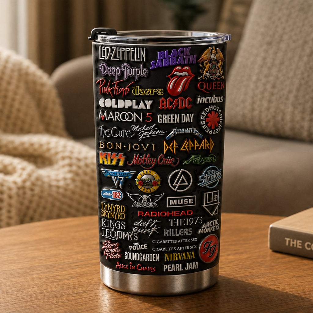 Custom Classic Rock Legends Tumbler Gift for Music Lovers GradoCreations