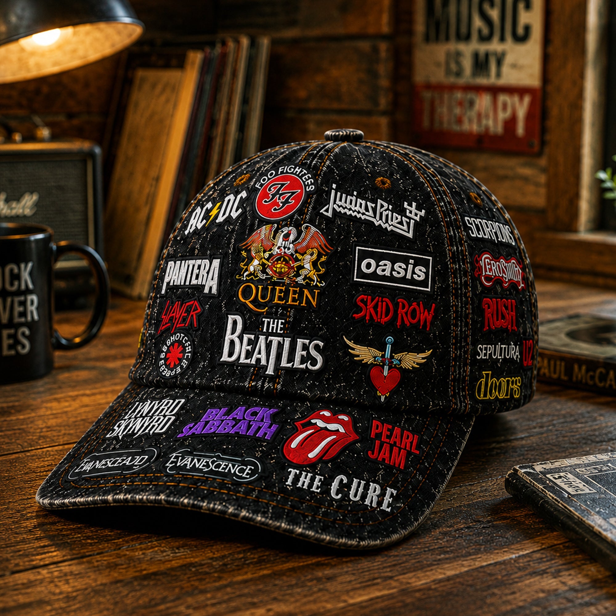 Personalized Classic Rock Legends Cap Custom Name Gift for Music Lovers GradoCreations