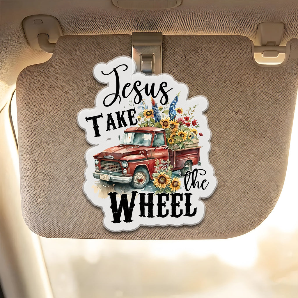Custom Jesus Take The Wheel Car Visor Clip Gift Idea GradoCreations