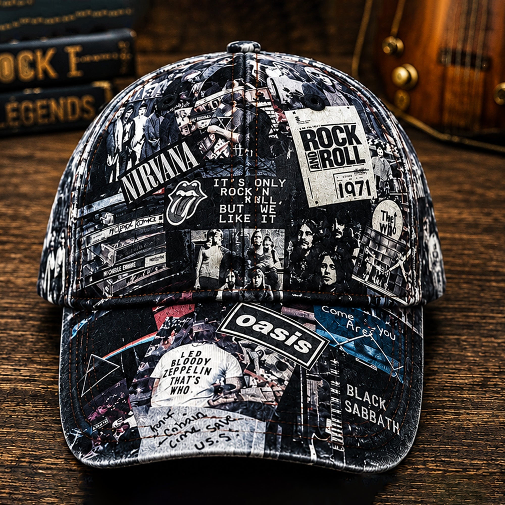 Personalized Classic Rock Cap Custom Name Gift for Music Lovers GradoCreations