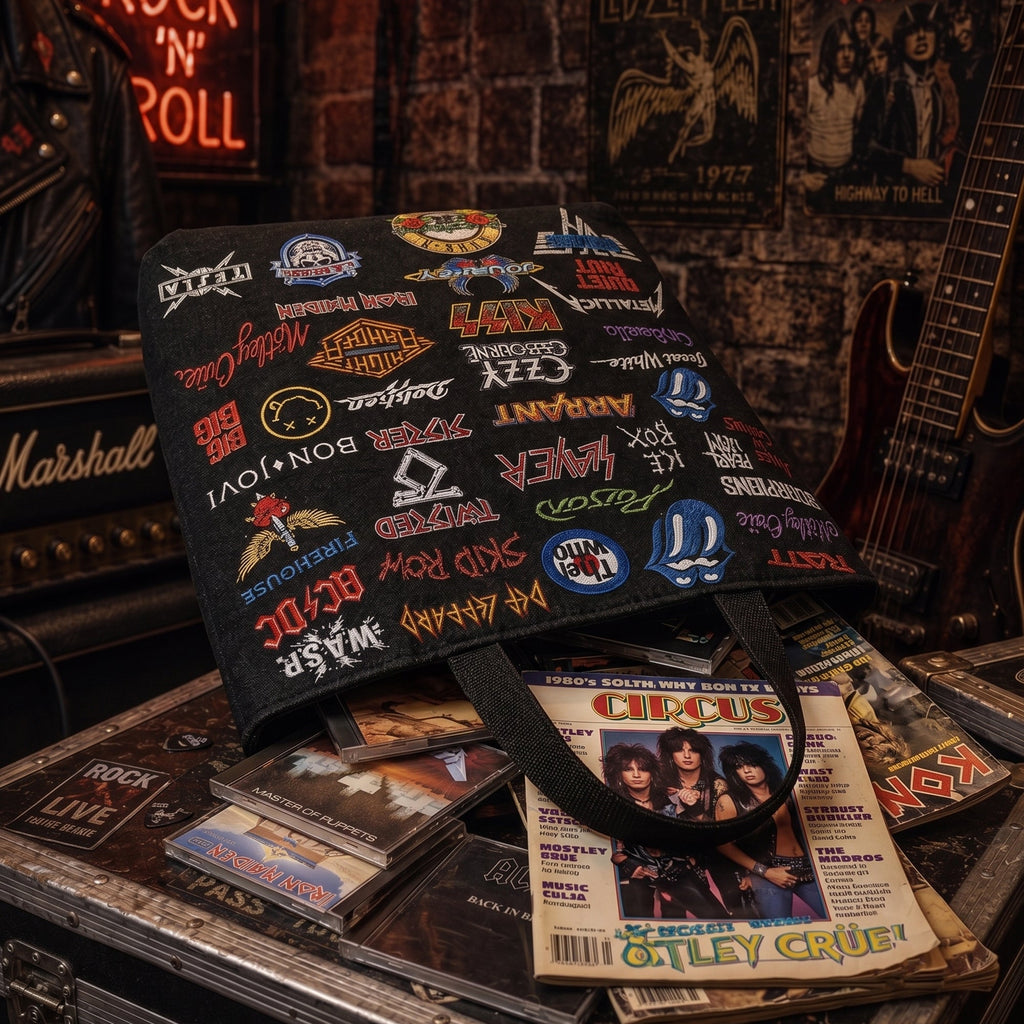 Classic Rock Legends Tote Bag for Music Lovers - Faux Leather GradoCreations