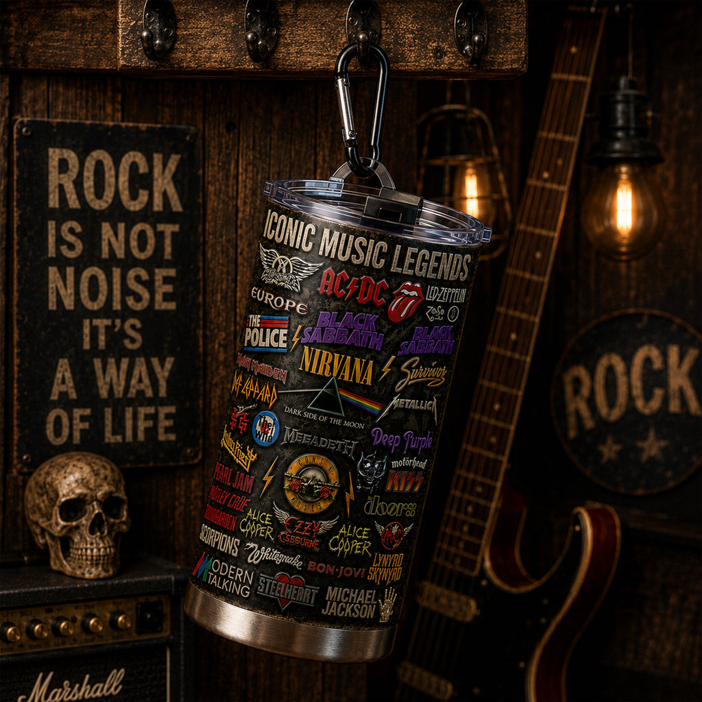 Personalized Classic Rock Legends Tumbler Custom Gift for Music Lovers GradoCreations