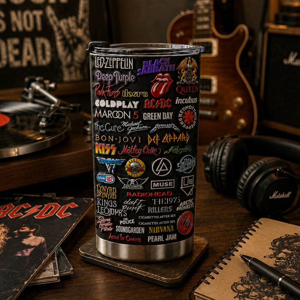 Custom Classic Rock Legends Tumbler Gift for Music Lovers GradoCreations