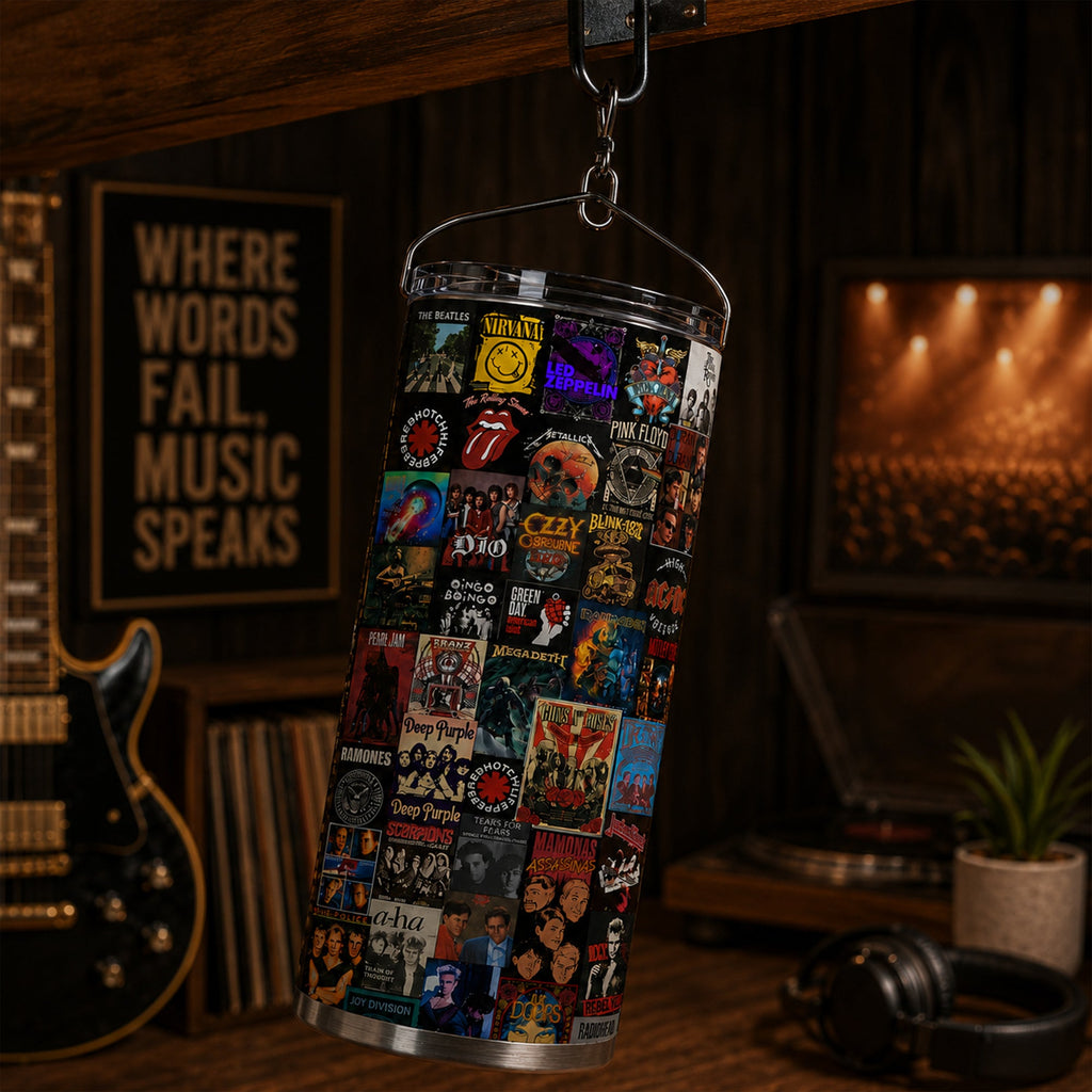Custom Classic Rock Legends Tumbler Personalized Gift for Music Lovers GradoCreations