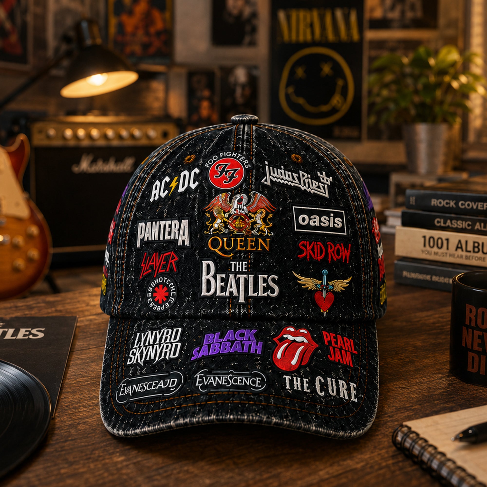 Personalized Classic Rock Legends Cap Custom Name Gift for Music Lovers GradoCreations