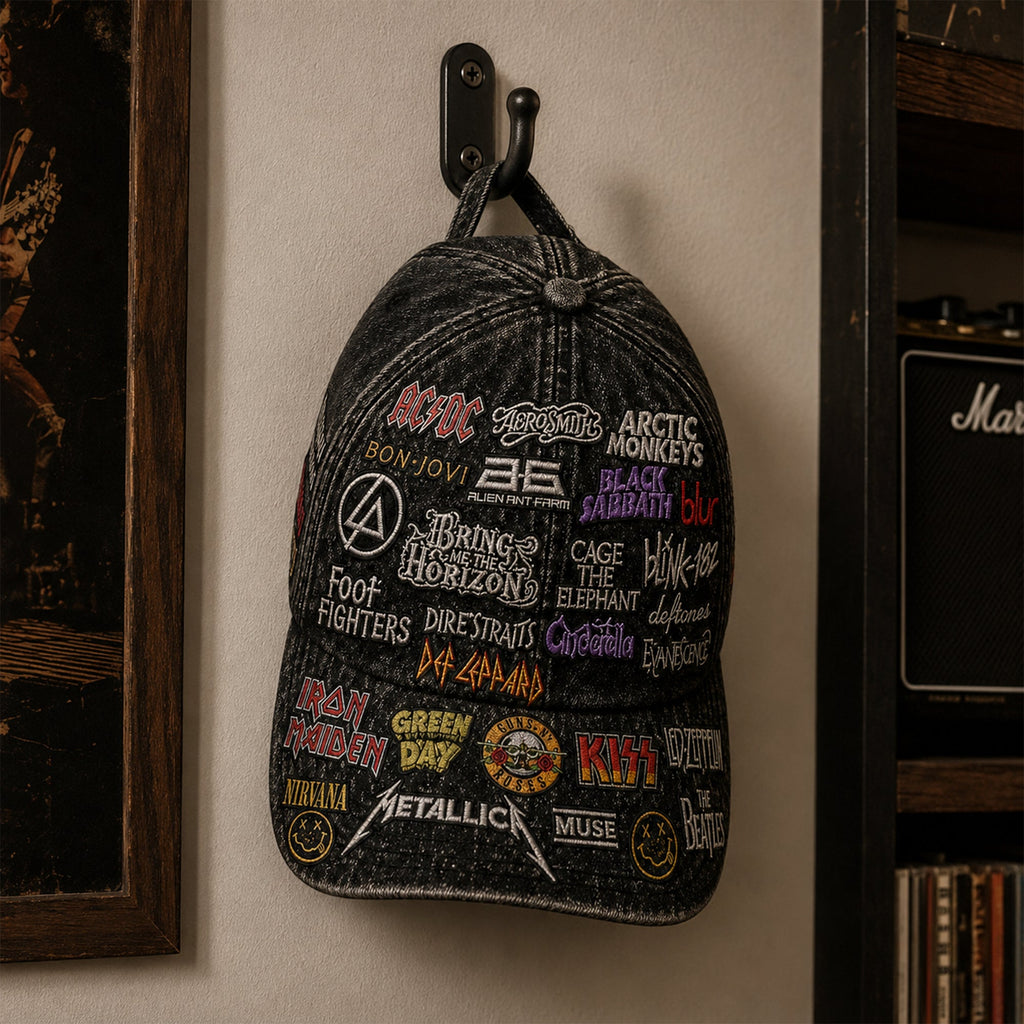 Vintage Rock Band All-Over Print Cap Customizable Gift for Music Lovers GradoCreations