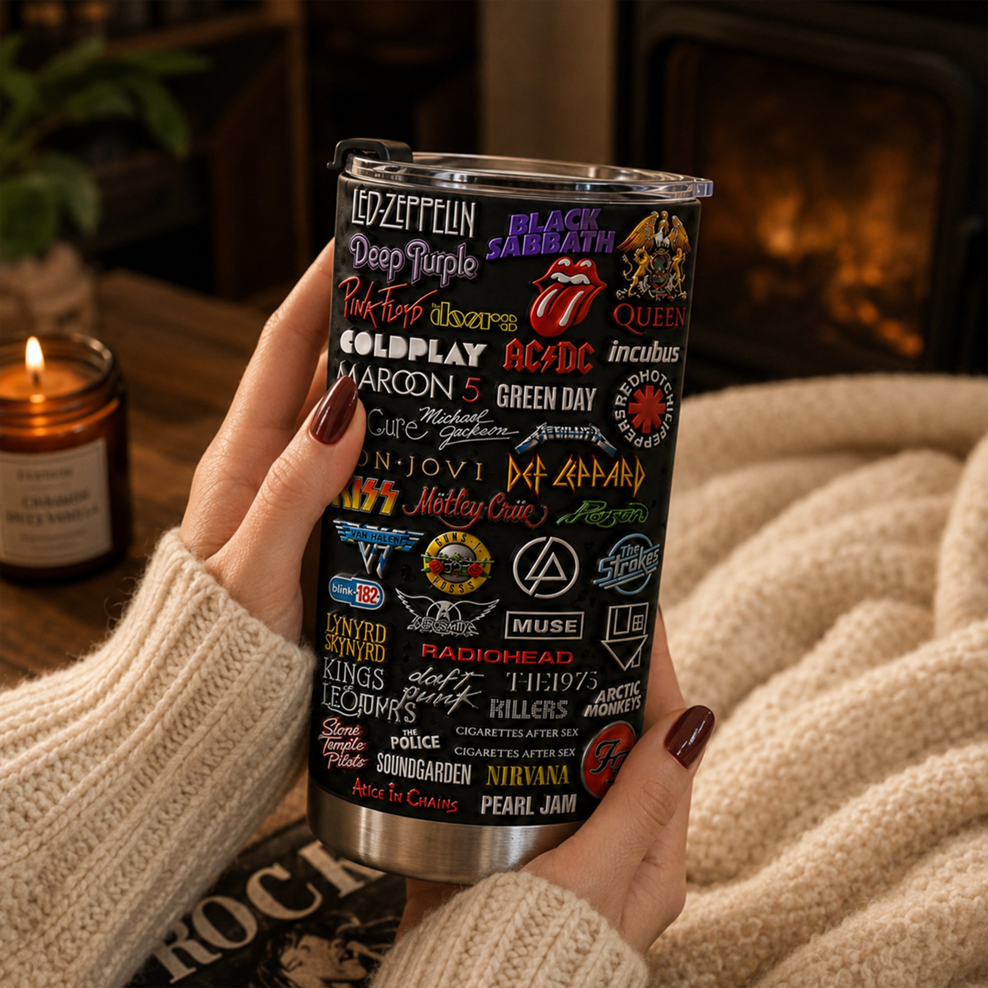 Custom Classic Rock Legends Tumbler Gift for Music Lovers GradoCreations