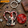 Personalized Gothic Couple Keychain Custom Name Gift GradoCreations