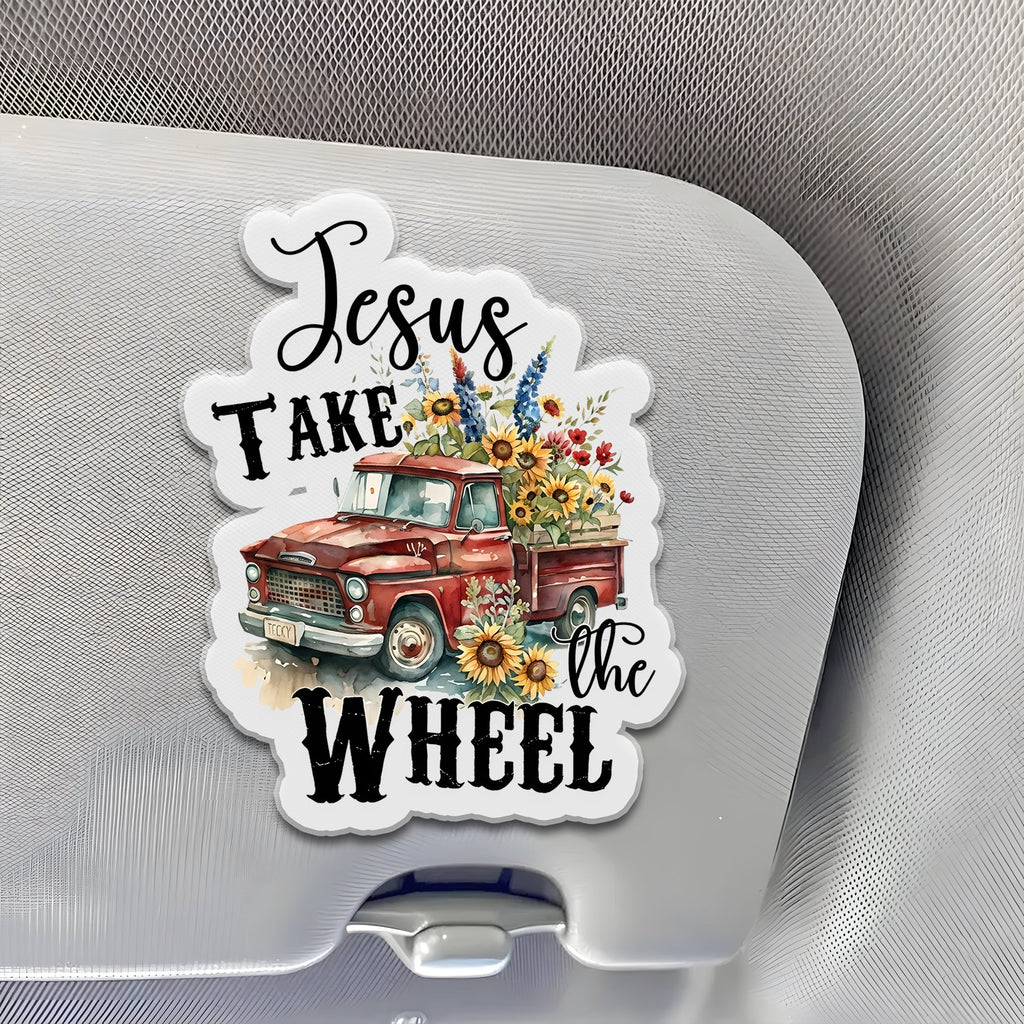 Custom Jesus Take The Wheel Car Visor Clip Gift Idea GradoCreations