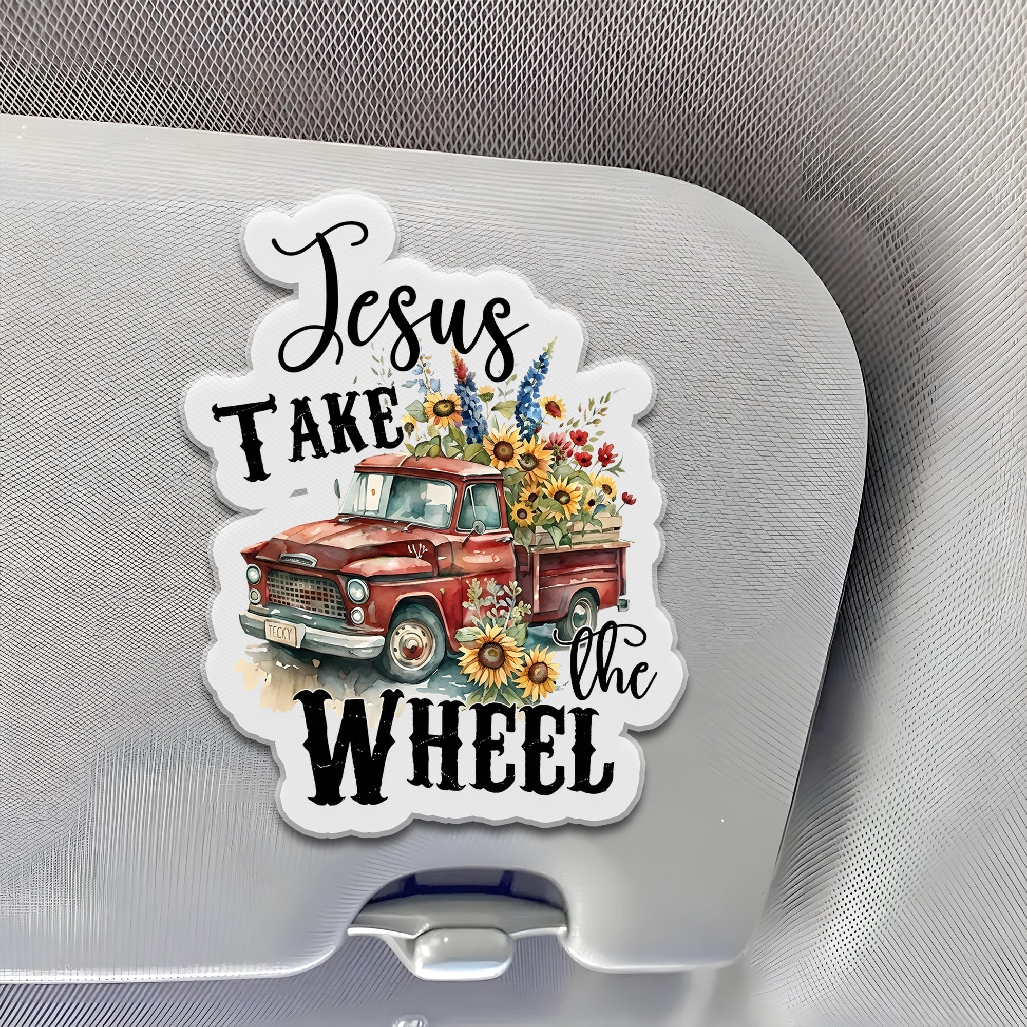 Custom Jesus Take The Wheel Car Visor Clip Gift Idea GradoCreations