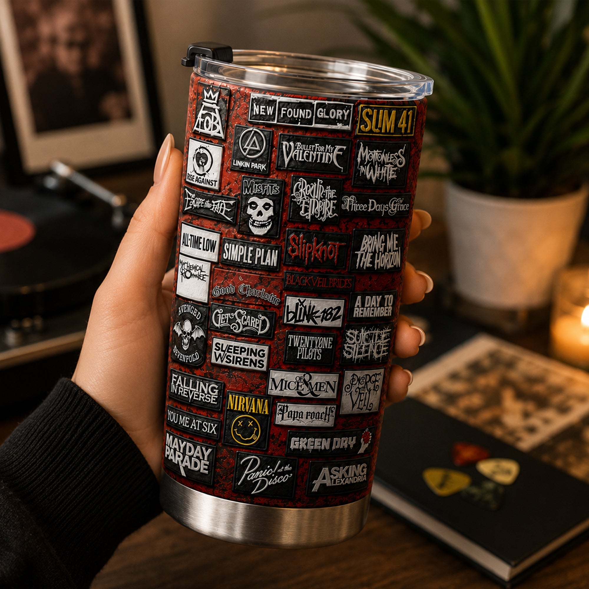 Personalized Classic Rock Legends Tumbler Custom Drinkware Gift GradoCreations
