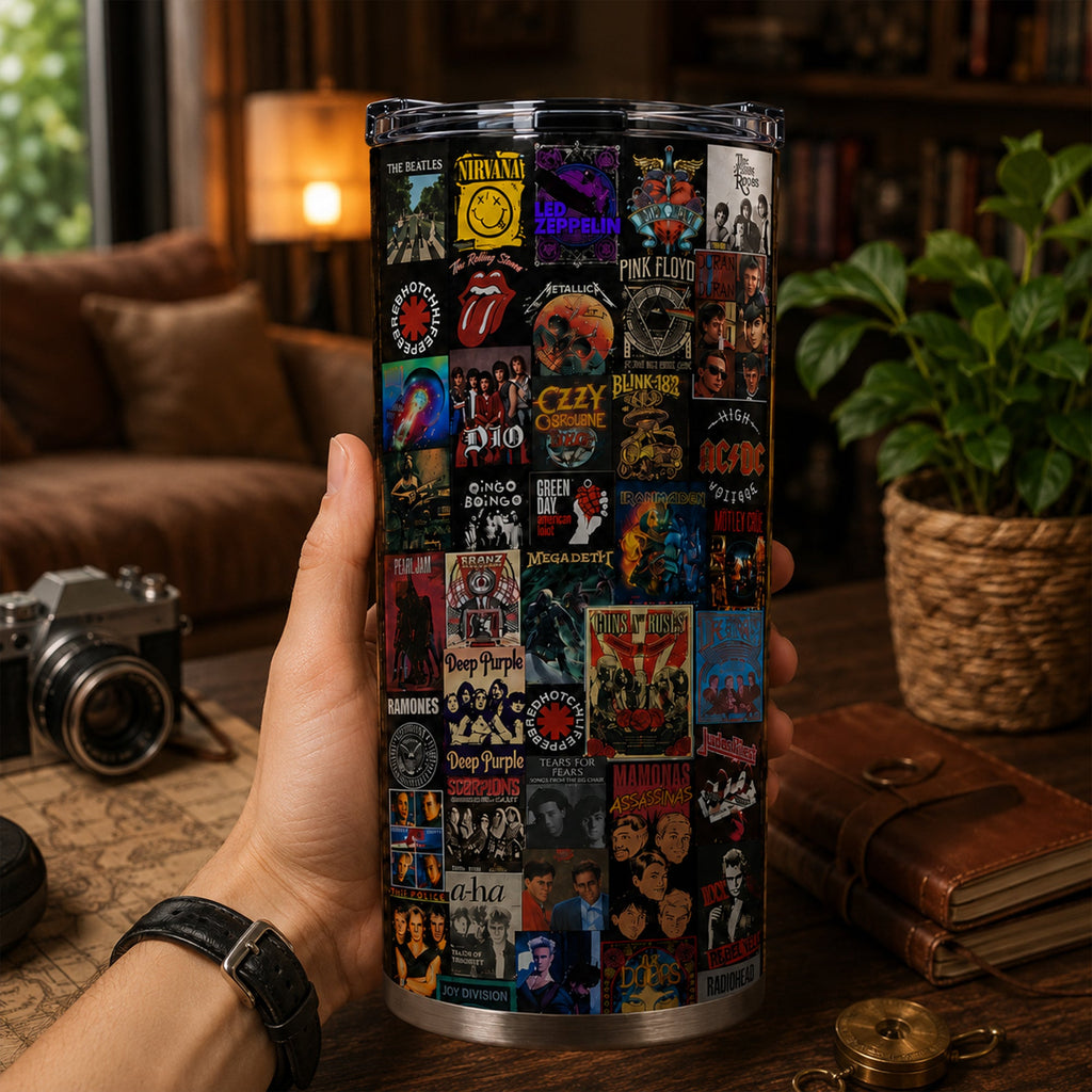 Custom Classic Rock Legends Tumbler Personalized Gift for Music Lovers GradoCreations