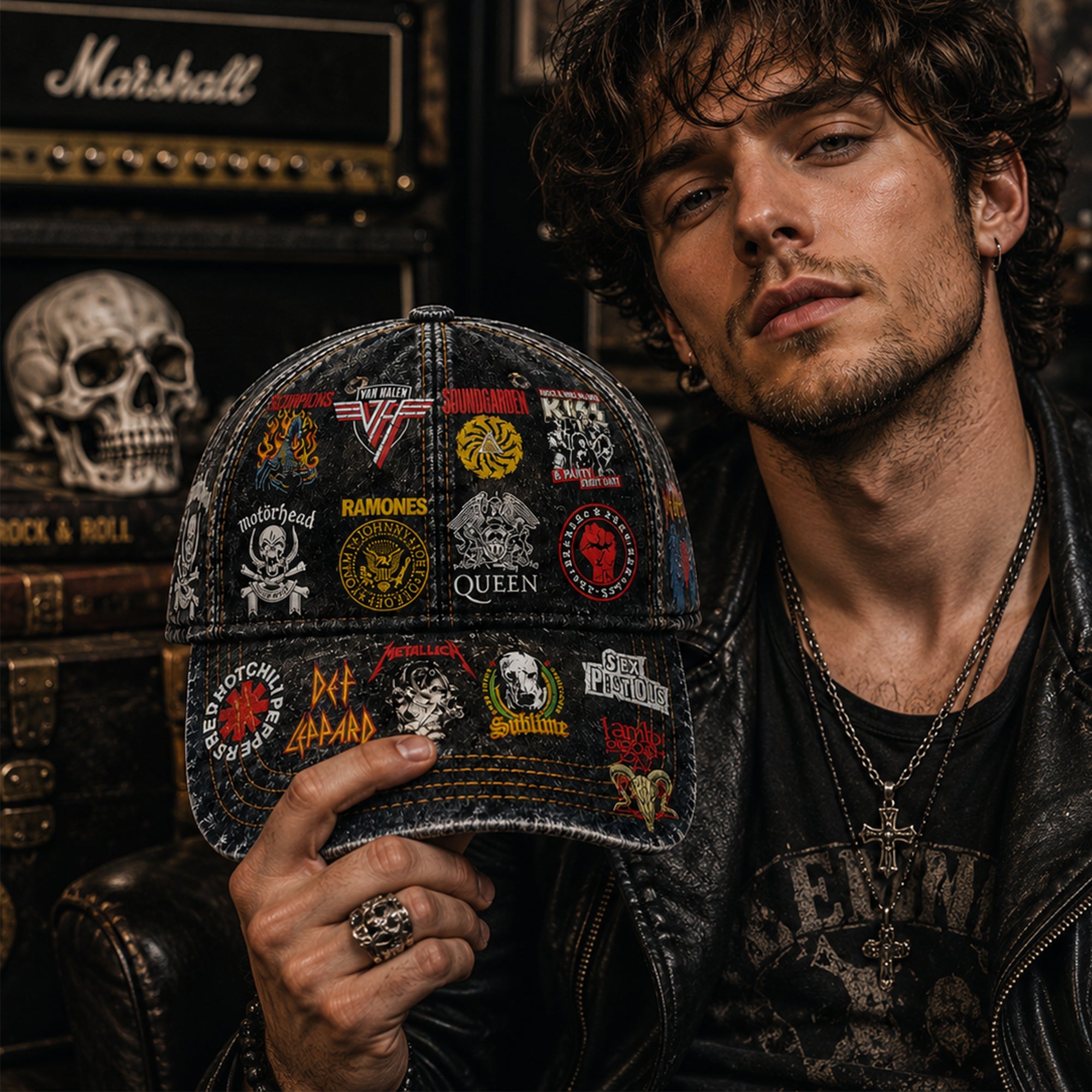 Personalized Classic Rock Cap Custom Name Music Gift GradoCreations