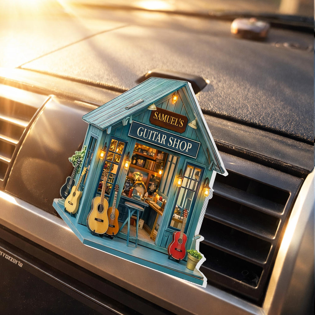 Custom Guitar Shop Car Vent Clip Personalized Gift for Dad