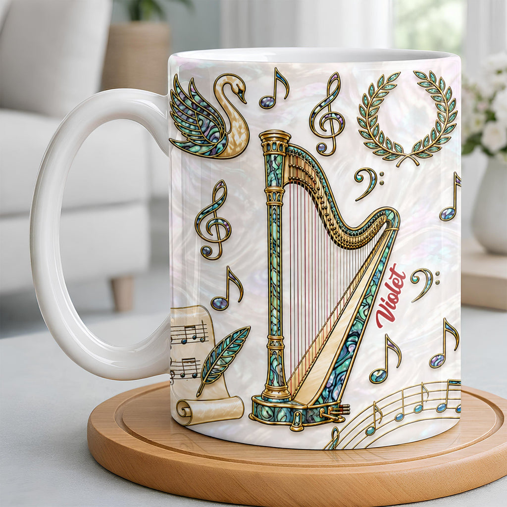 Personalized Musical Notes Coffee Mug Custom Gift for Music Lovers Edge-to-edge Mug GradoCreations