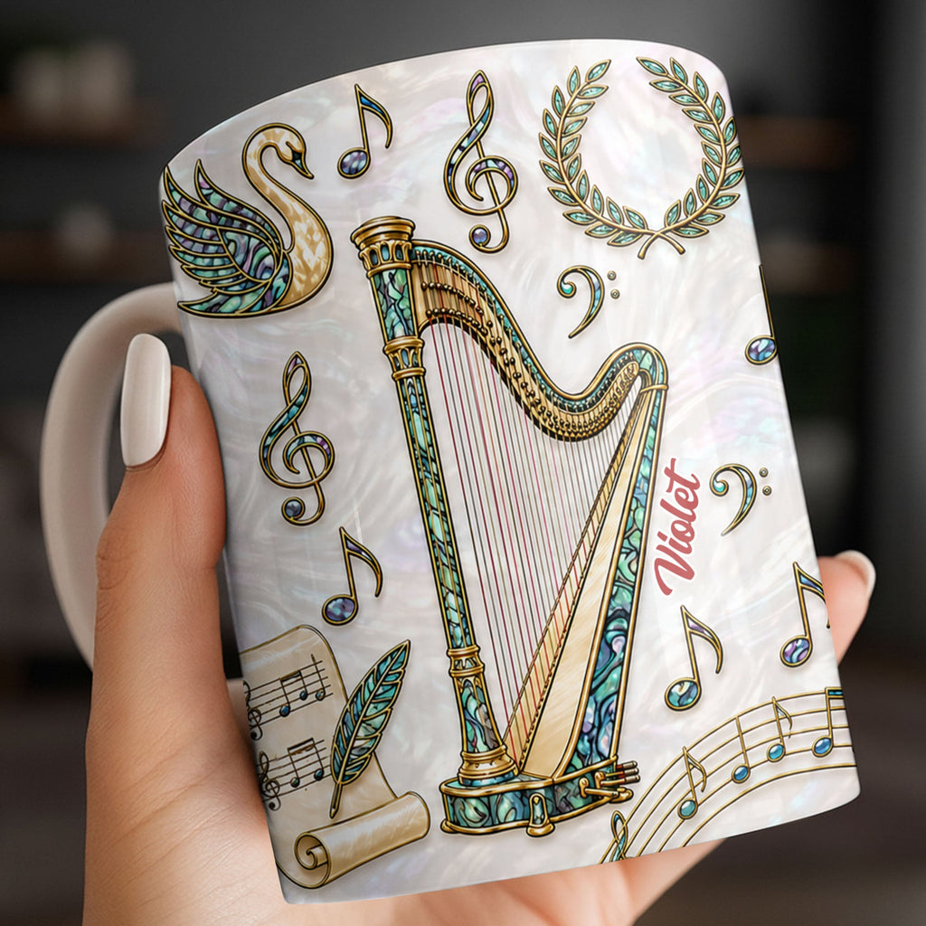 Personalized Musical Notes Coffee Mug Custom Gift for Music Lovers Edge-to-edge Mug GradoCreations