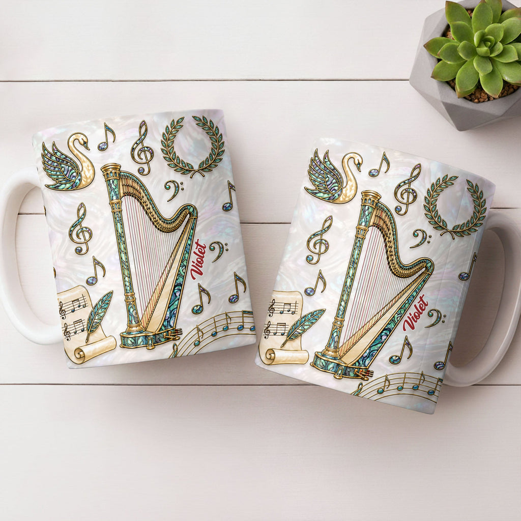 Personalized Musical Notes Coffee Mug Custom Gift for Music Lovers Edge-to-edge Mug GradoCreations