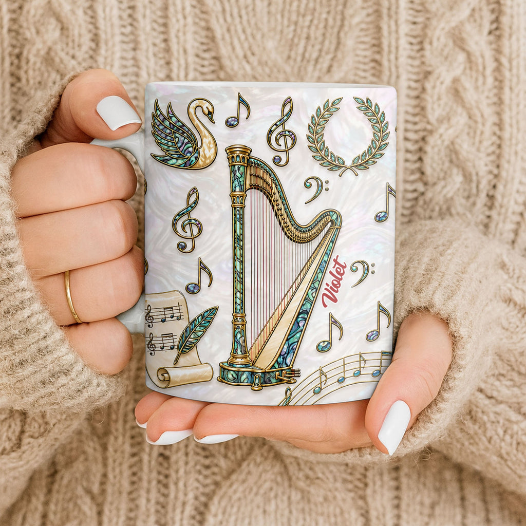 Personalized Musical Notes Coffee Mug Custom Gift for Music Lovers Edge-to-edge Mug GradoCreations