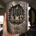 Personalized Custom Accent Mug with Guitar Design Gift for Music Lovers Accent Mug GradoCreations