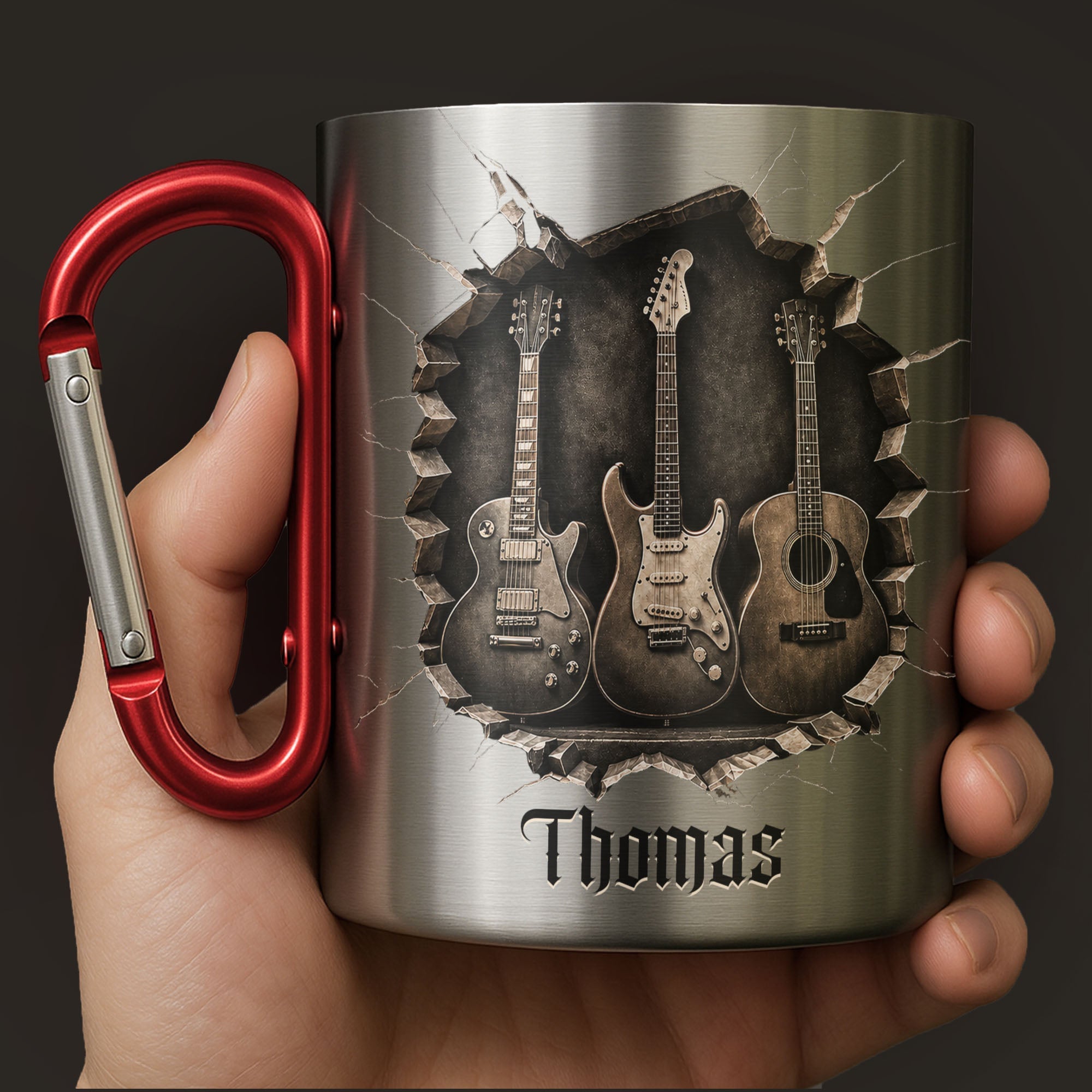 Personalized Carabiner Mug Custom Name Music Lover Gift Carabiner Mug GradoCreations