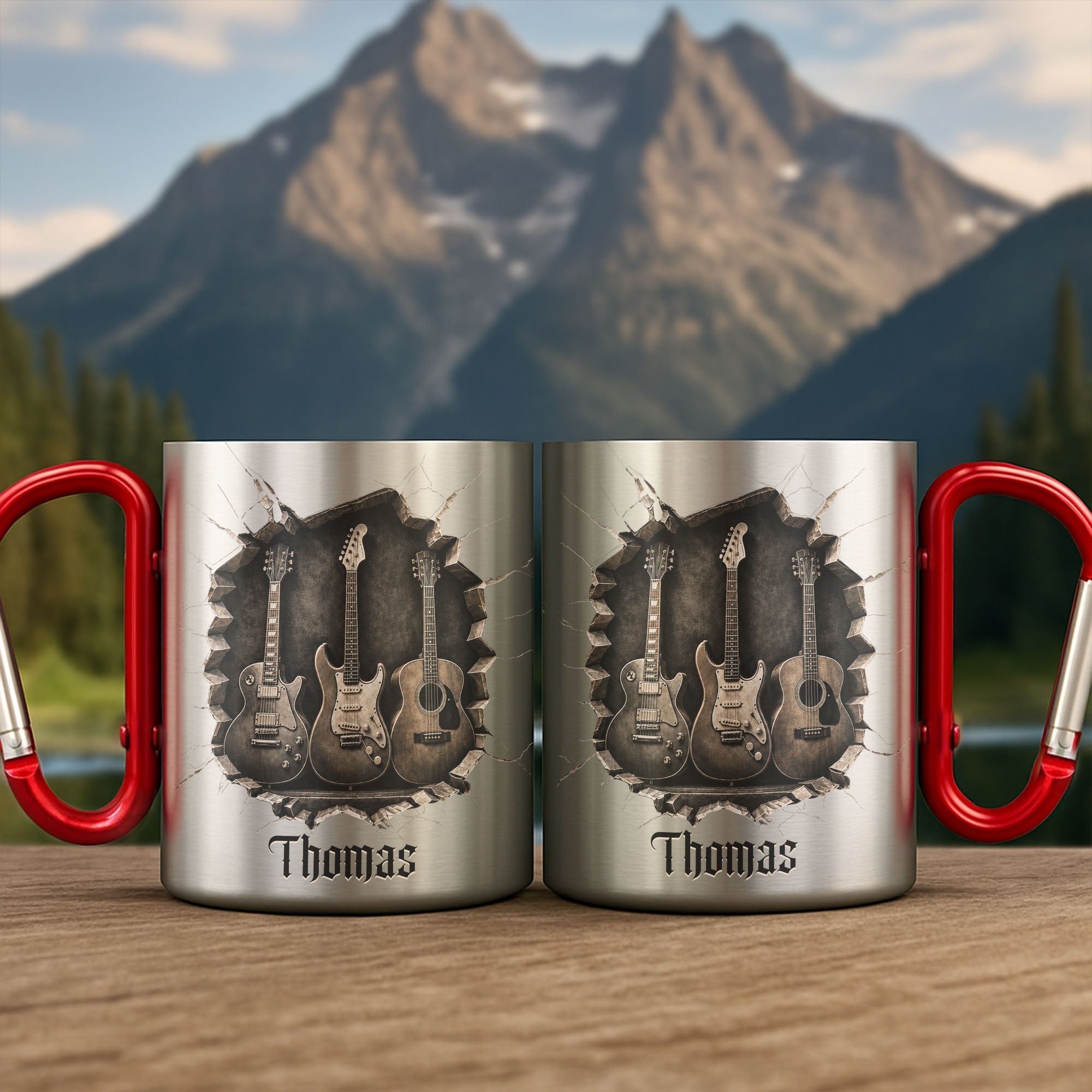Personalized Carabiner Mug Custom Name Music Lover Gift Carabiner Mug GradoCreations
