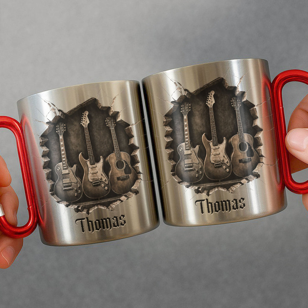Personalized Carabiner Mug Custom Name Music Lover Gift Carabiner Mug GradoCreations