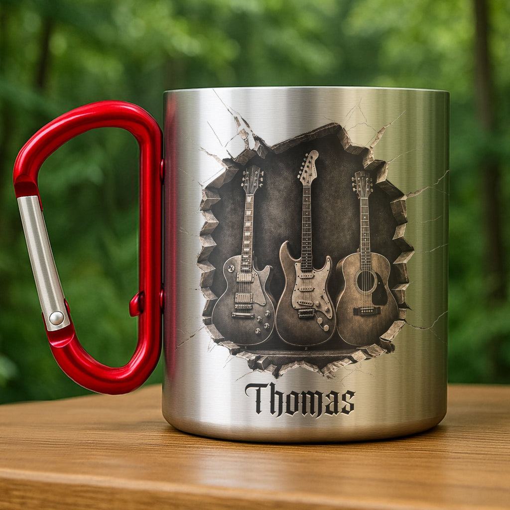 Personalized Carabiner Mug Custom Name Music Lover Gift Carabiner Mug GradoCreations