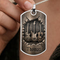 Personalized Music Dog Tag Necklace Custom Name Gift for Him Dog Tag Necklace GradoCreations