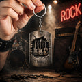 Personalized Stainless Steel Keychain Custom Music Gift for Dad Stainless Steel Keychain GradoCreations