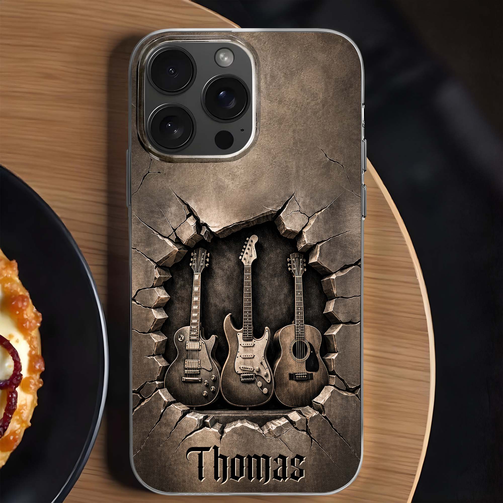 Personalized Clear Phone Case Custom Name Music Lover Gift Clear Phone Case GradoCreations
