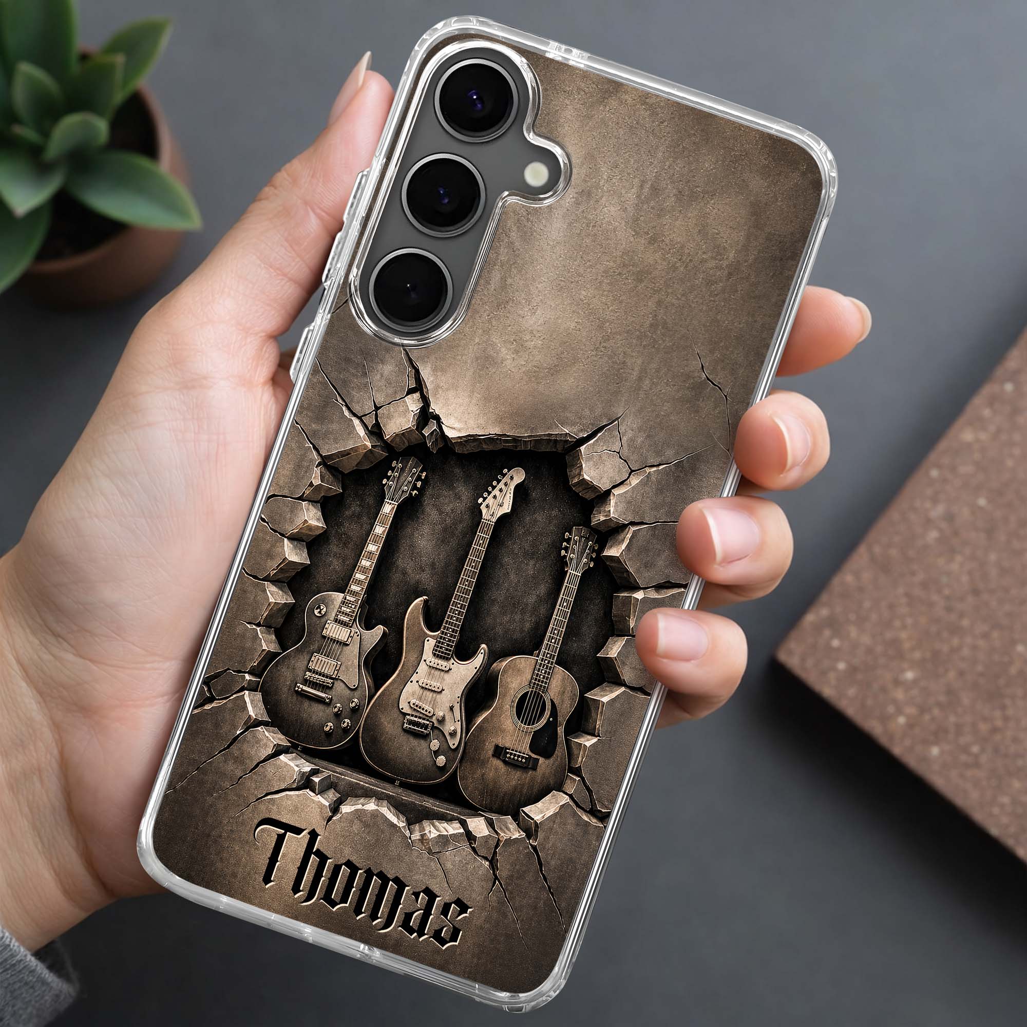 Personalized Clear Phone Case Custom Name Music Lover Gift Clear Phone Case GradoCreations