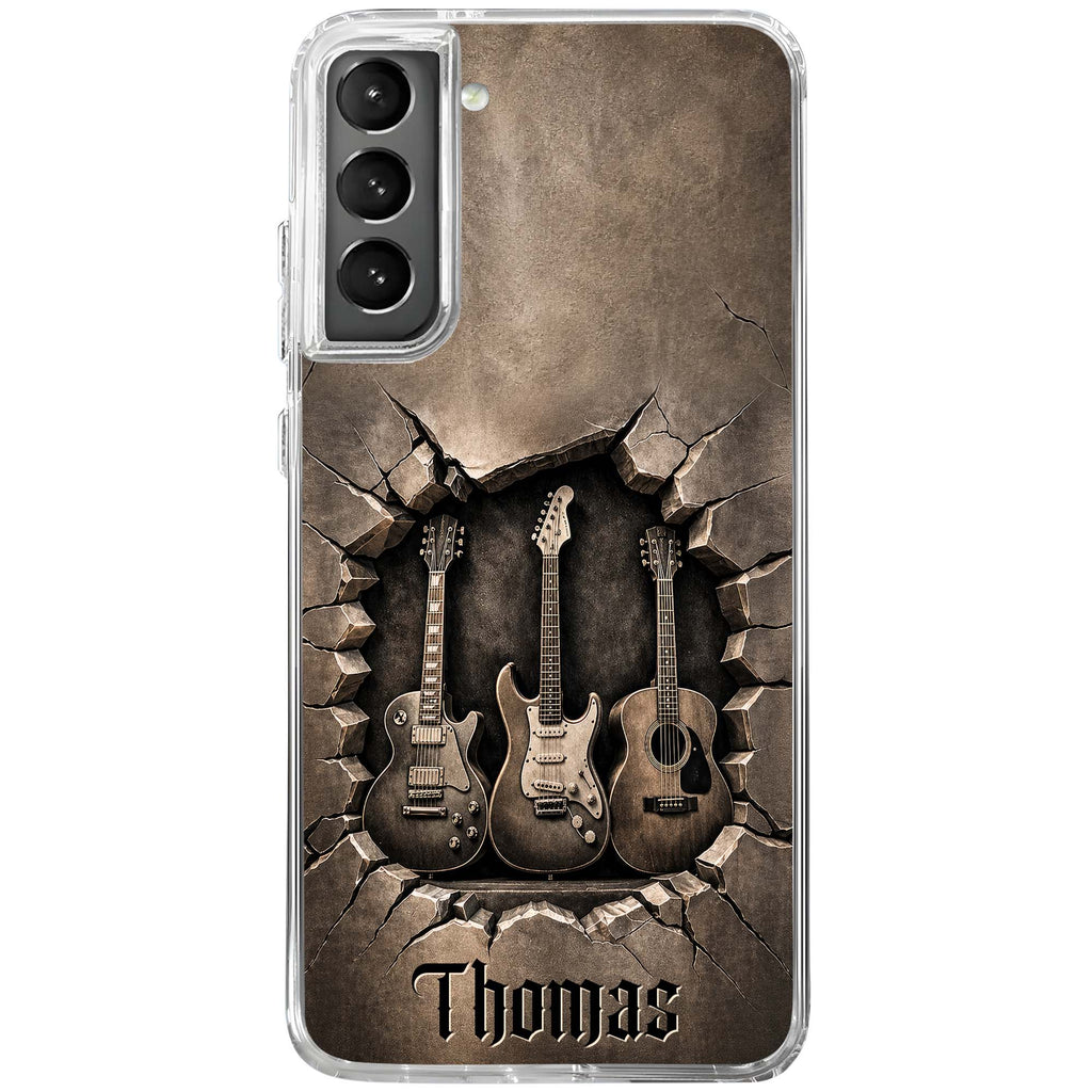 Personalized Clear Phone Case Custom Name Music Lover Gift Clear Phone Case GradoCreations
