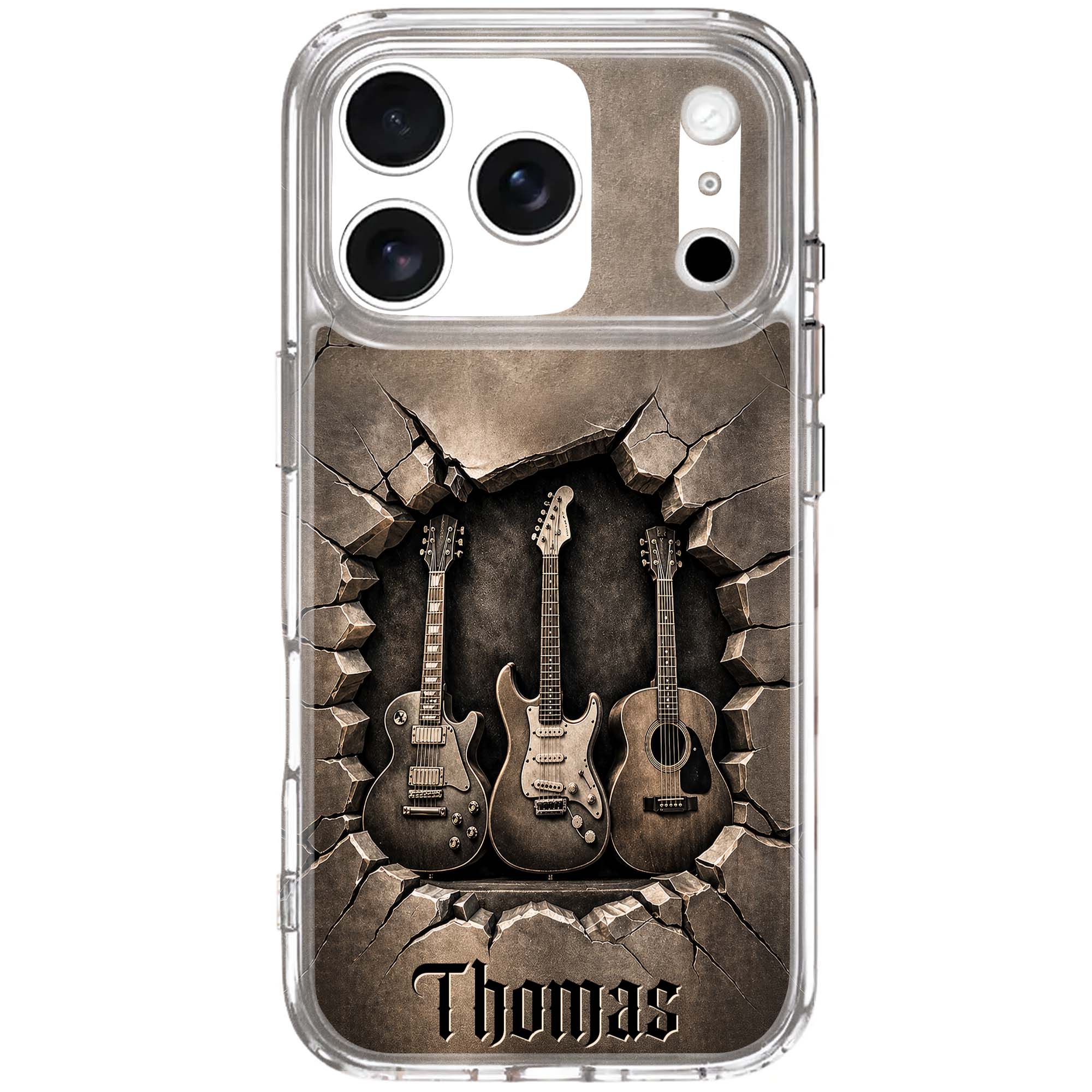 Personalized Clear Phone Case Custom Name Music Lover Gift Clear Phone Case GradoCreations