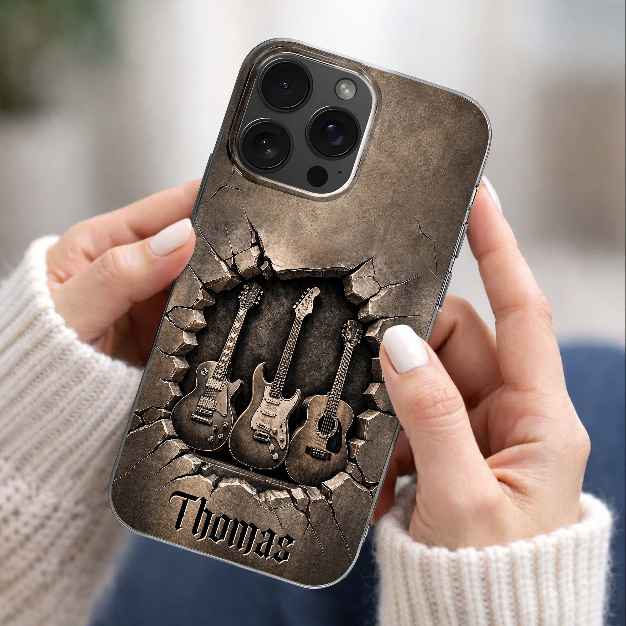 Personalized Clear Phone Case Custom Name Music Lover Gift Clear Phone Case GradoCreations