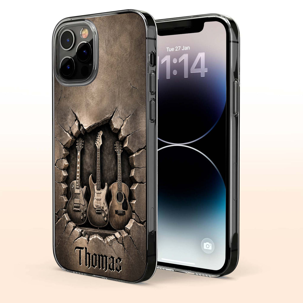 Personalized Clear Phone Case Custom Name Music Lover Gift Clear Phone Case GradoCreations