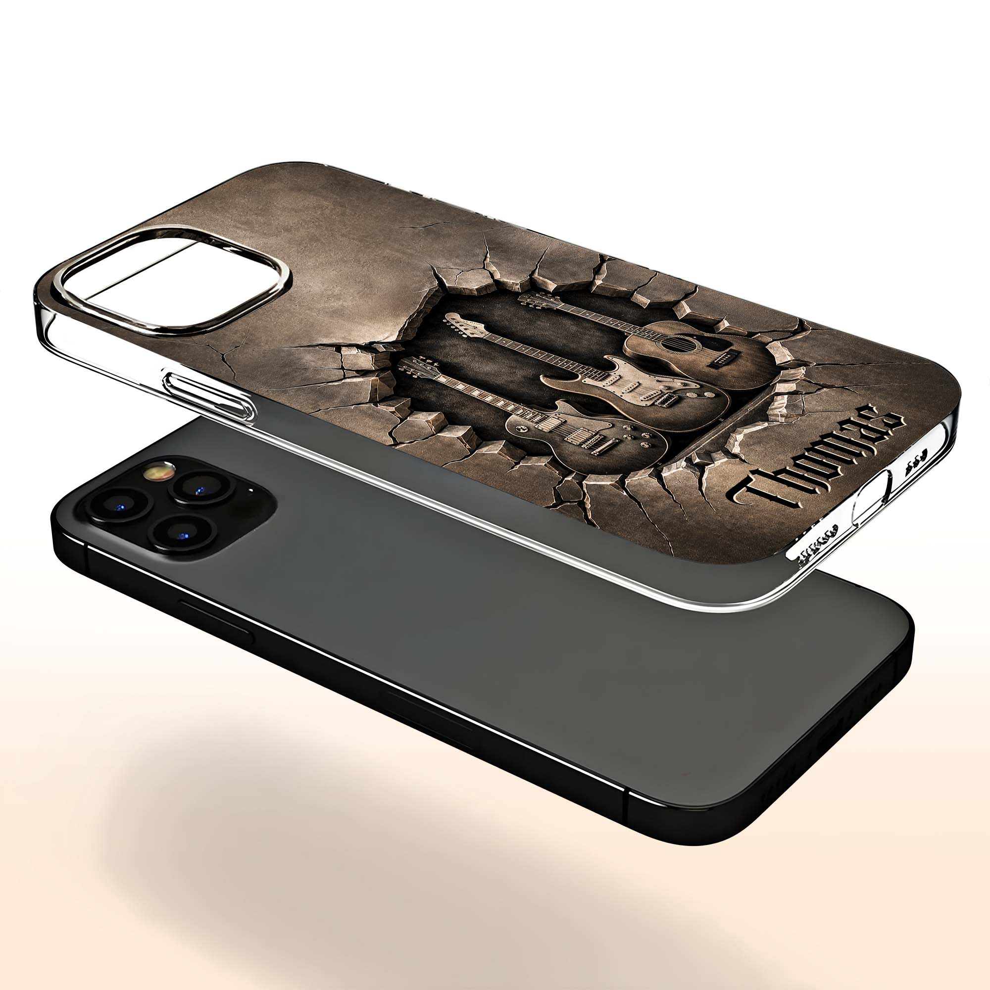 Personalized Clear Phone Case Custom Name Music Lover Gift Clear Phone Case GradoCreations