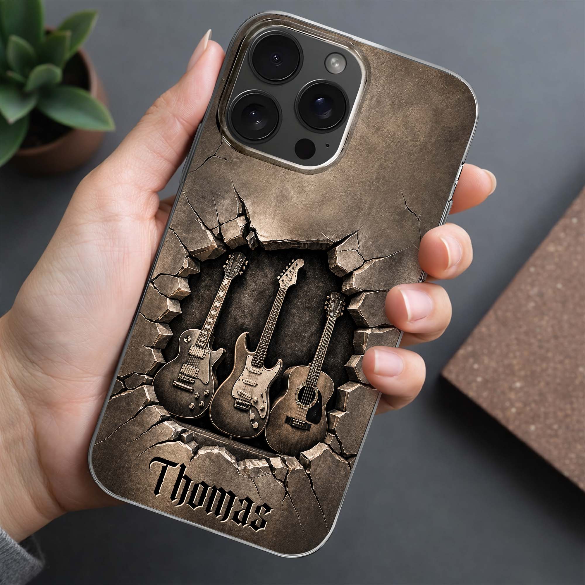 Personalized Clear Phone Case Custom Name Music Lover Gift Clear Phone Case GradoCreations