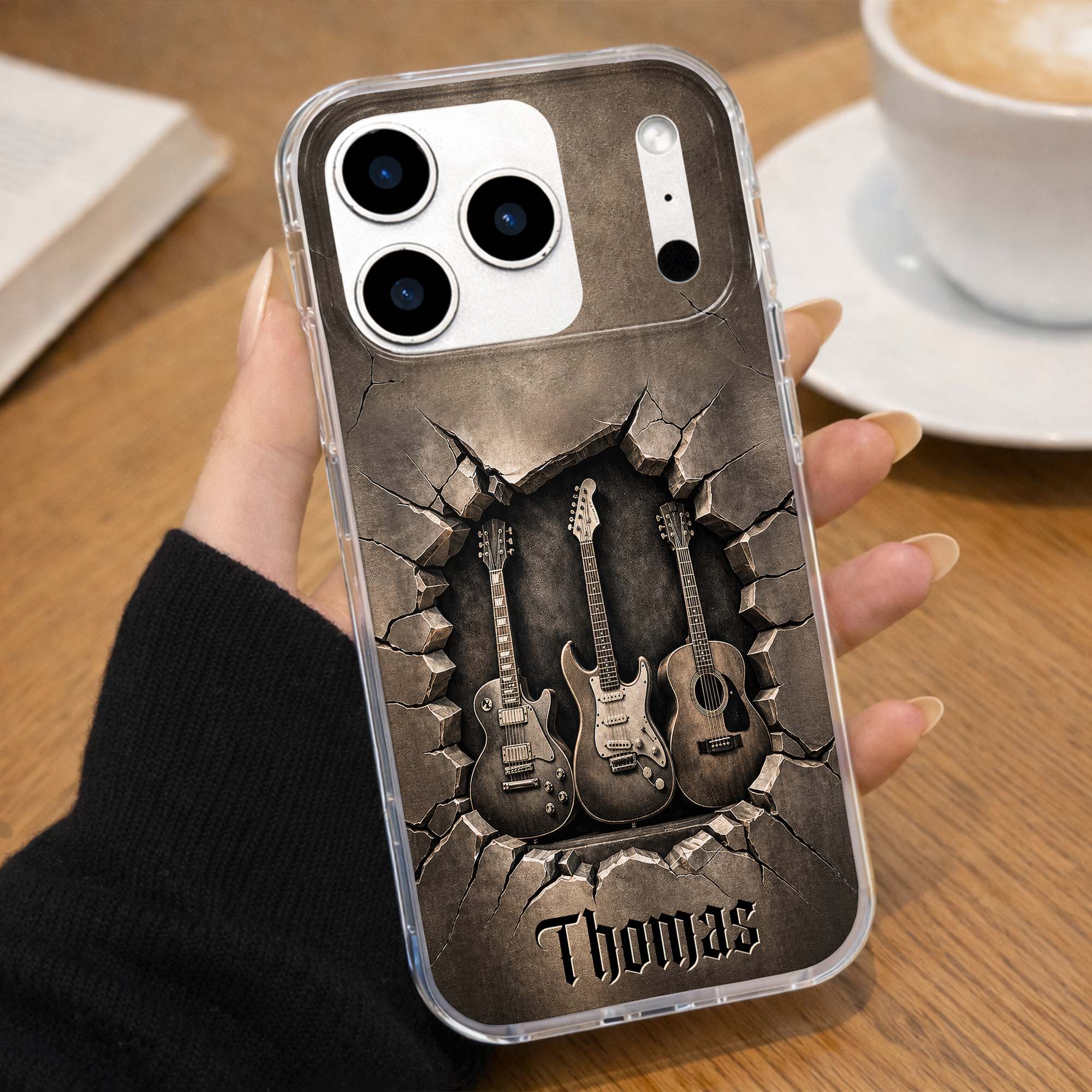 Personalized Clear Phone Case Custom Name Music Lover Gift Clear Phone Case GradoCreations