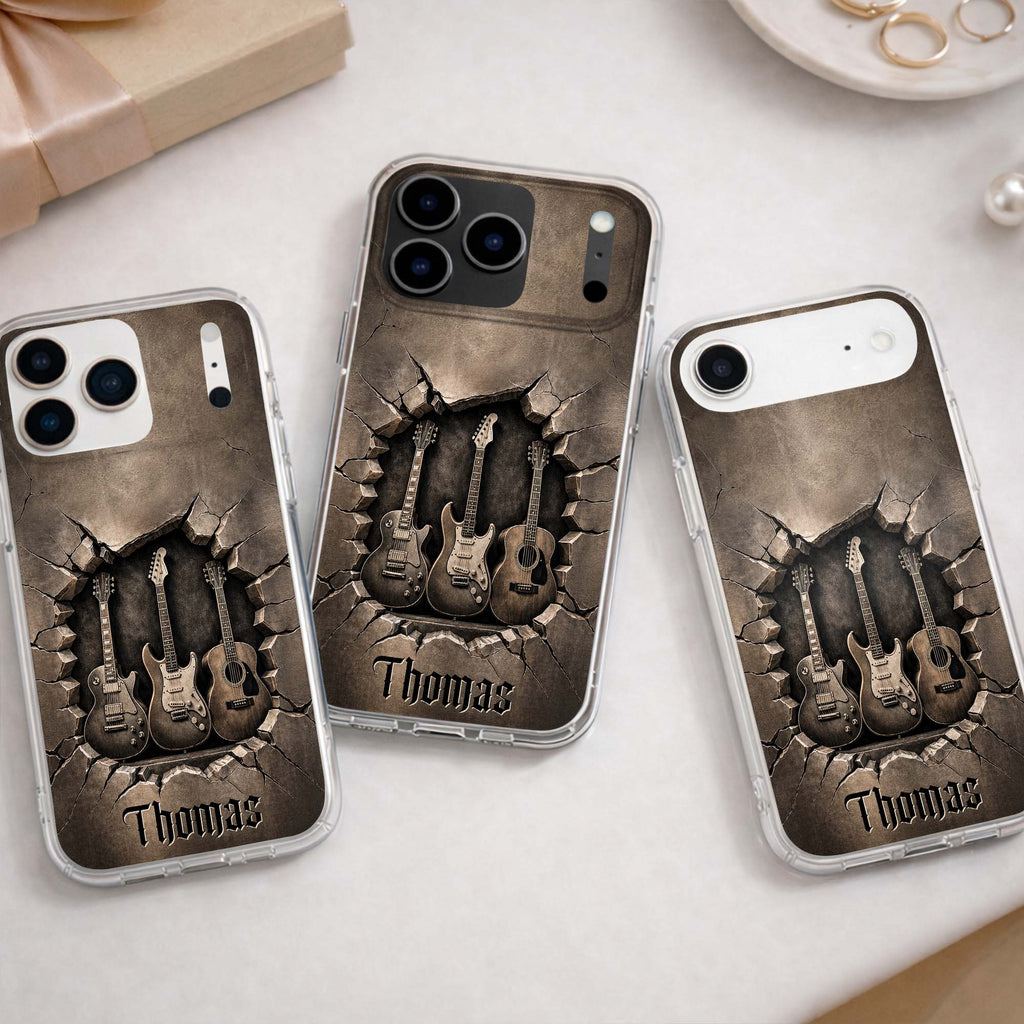 Personalized Clear Phone Case Custom Name Music Lover Gift Clear Phone Case GradoCreations