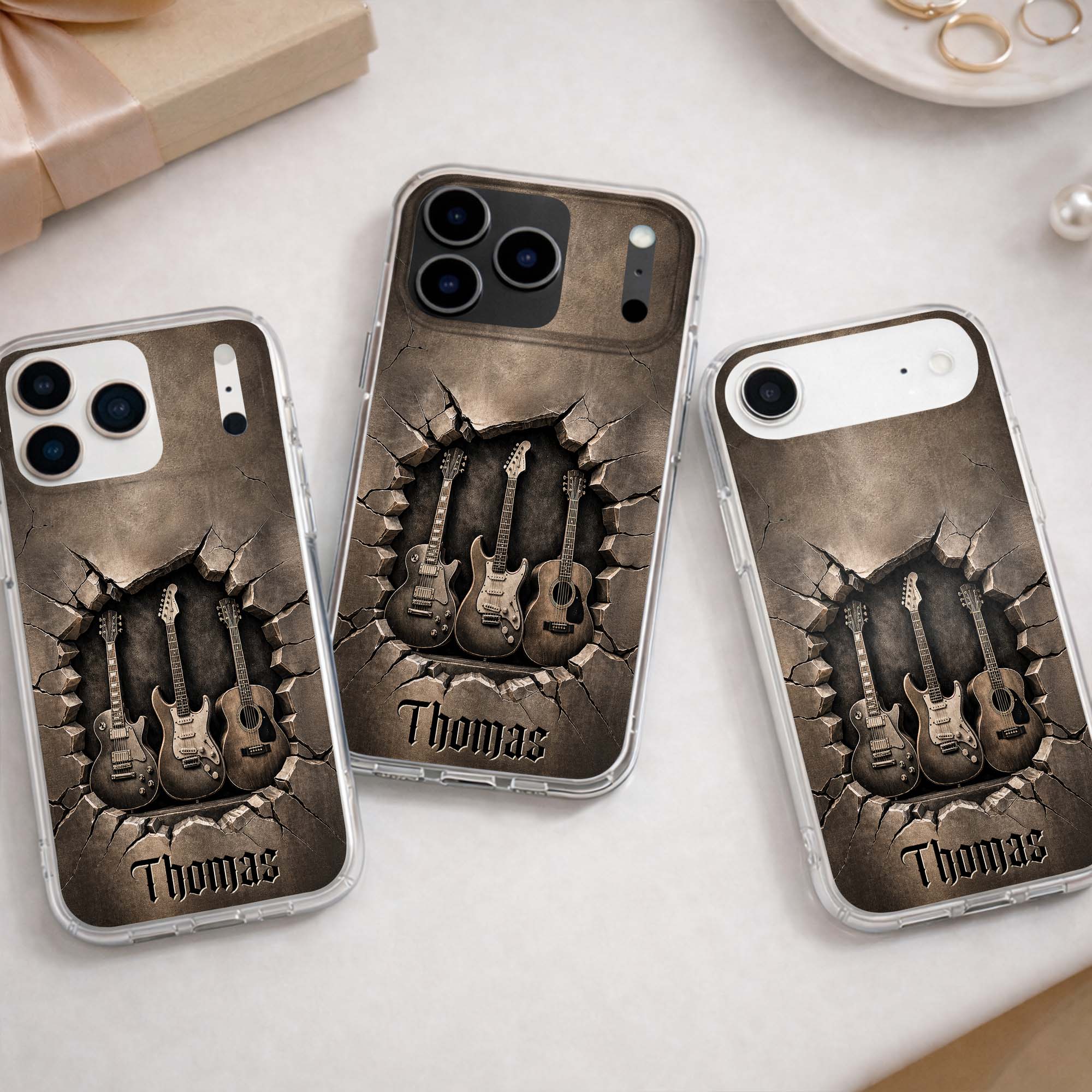 Personalized Clear Phone Case Custom Name Music Lover Gift Clear Phone Case GradoCreations