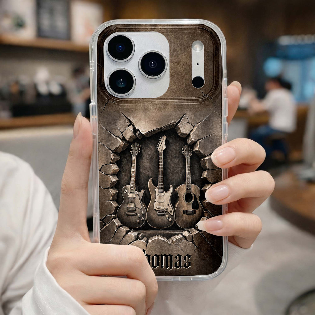 Personalized Clear Phone Case Custom Name Music Lover Gift Clear Phone Case GradoCreations