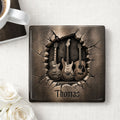 Personalized Music-Themed Ceramic Coaster Custom Gift for Dad Square Ceramic Coaster GradoCreations