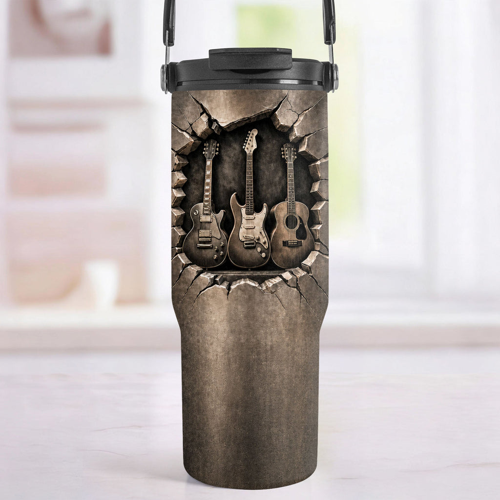 Personalized 30oz Tumbler for Music Lovers Custom Name Gift Tumbler With Handle GradoCreations