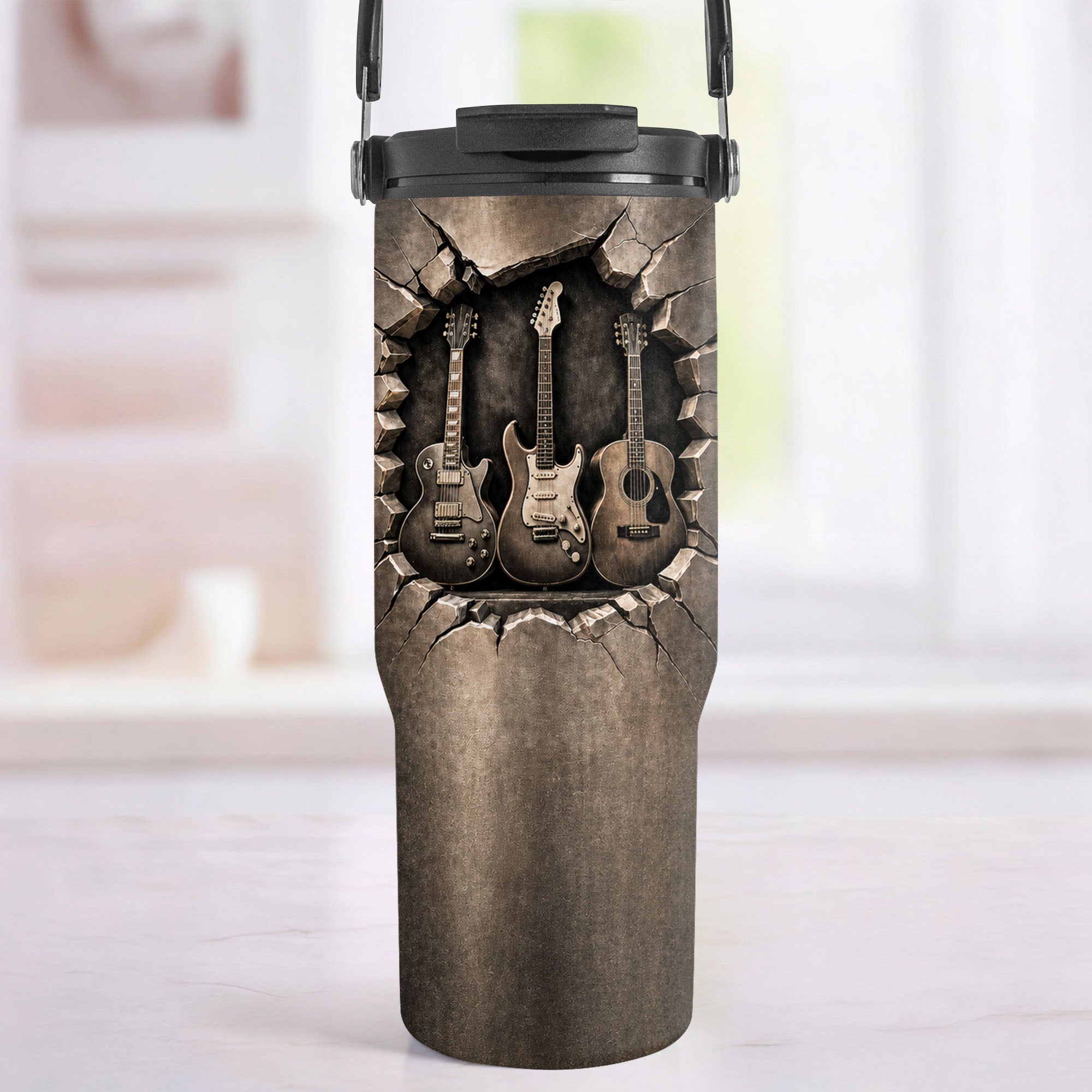 Personalized 30oz Tumbler for Music Lovers Custom Name Gift Tumbler With Handle GradoCreations