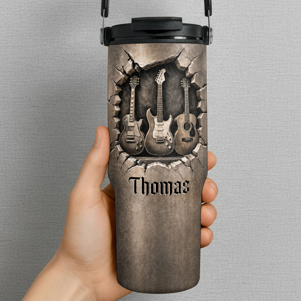 Personalized 30oz Tumbler for Music Lovers Custom Name Gift Tumbler With Handle GradoCreations
