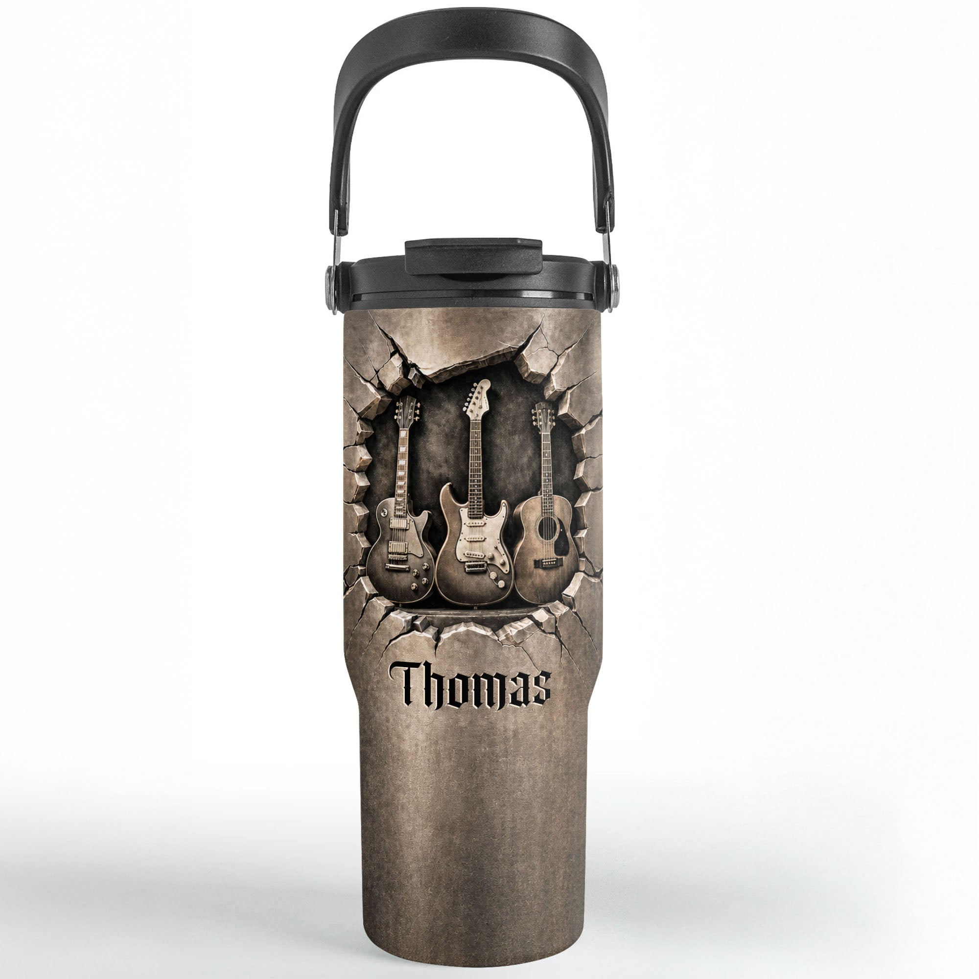 Personalized 30oz Tumbler for Music Lovers Custom Name Gift Tumbler With Handle GradoCreations