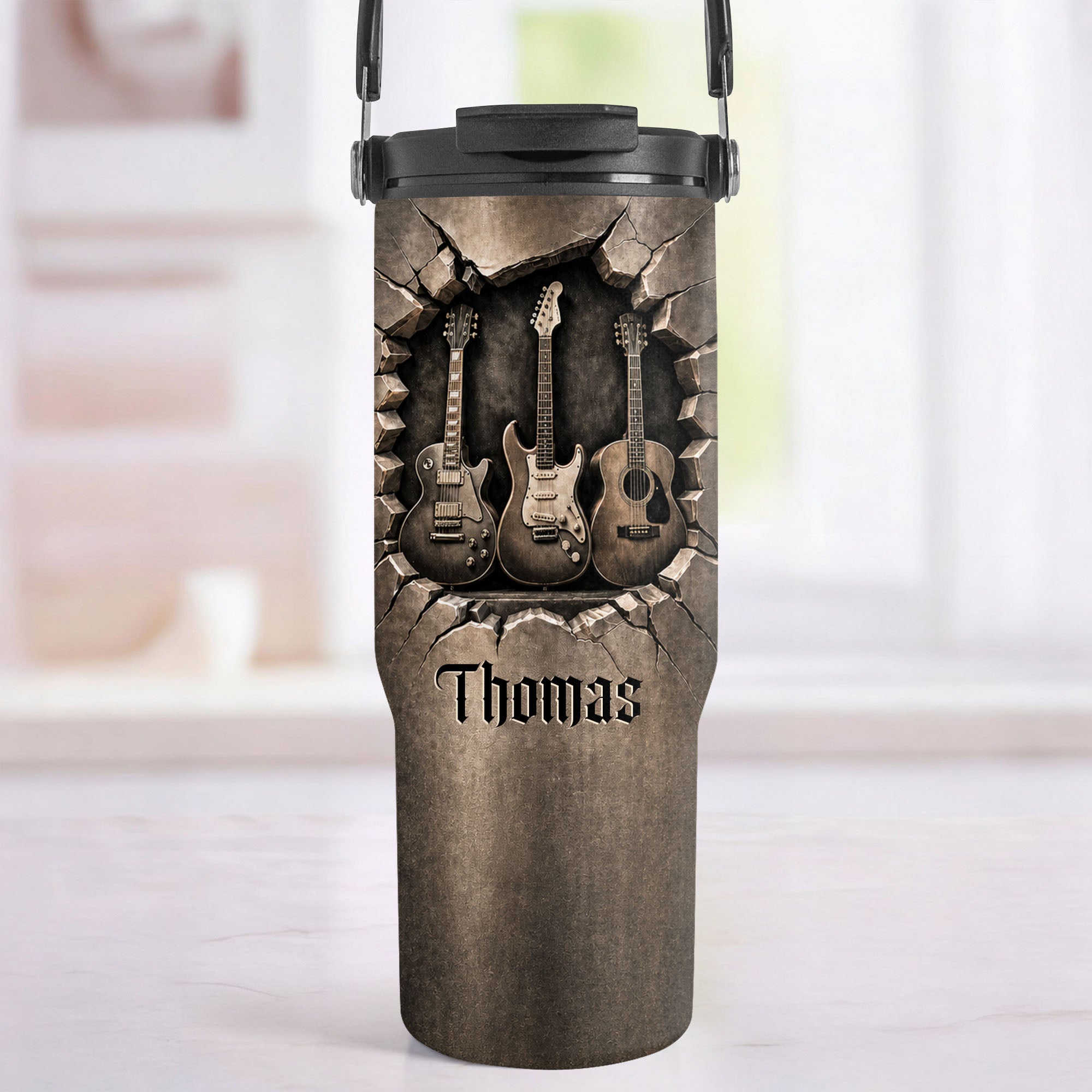 Personalized 30oz Tumbler for Music Lovers Custom Name Gift Tumbler With Handle GradoCreations
